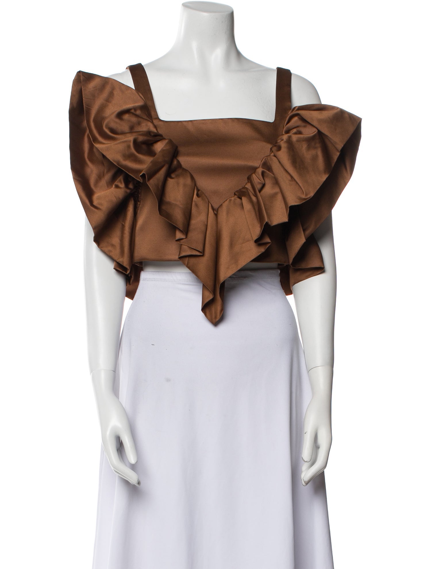 Shushu/tong Square Neckline Short Sleeve Crop Top w/ Tags