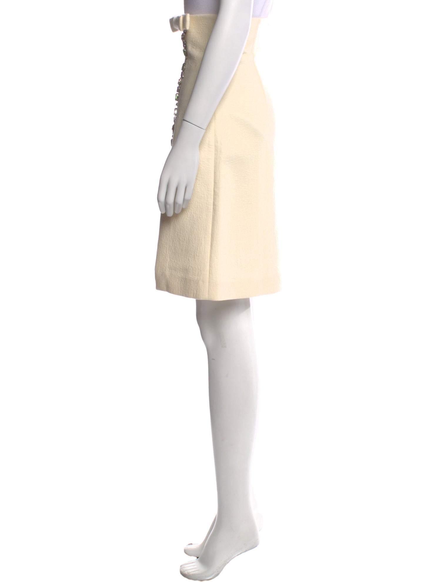 Shushu/tong Bow Accents Knee-Length Skirt