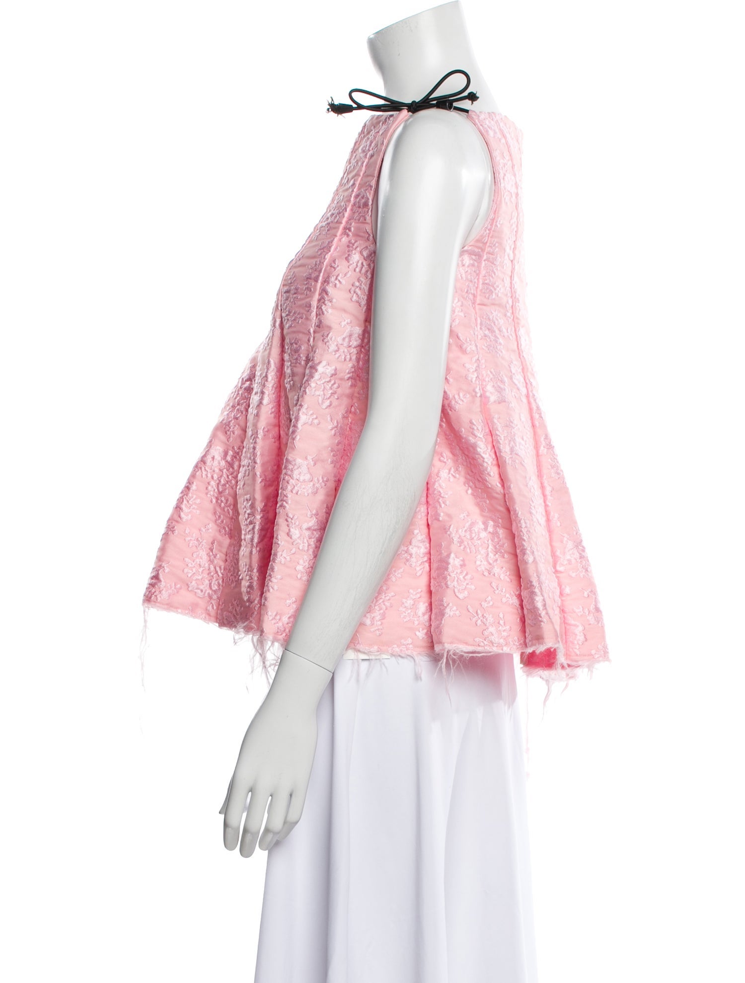 Shushu/tong Lace Pattern Square Neckline Top