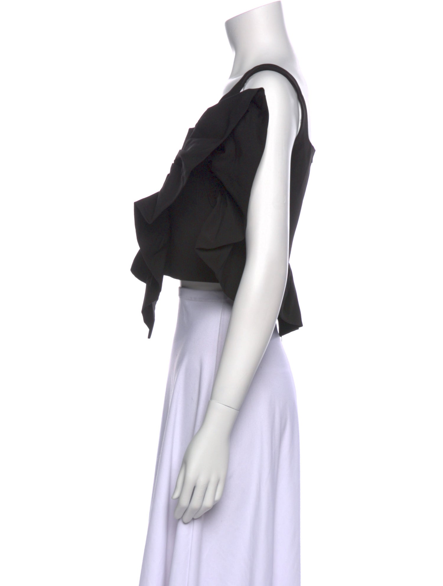 Shushu/tong Square Neckline Short Sleeve Crop Top