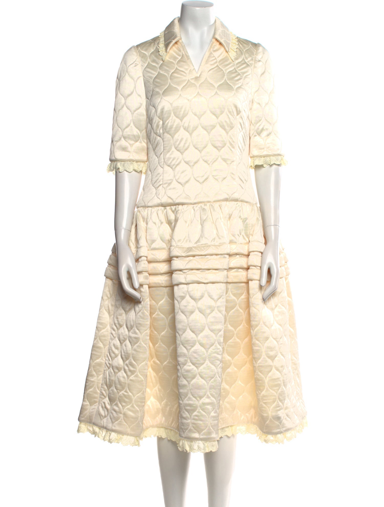 Shushu/tong Lace Pattern Midi Length Dress