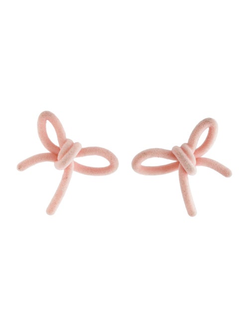 Shushu/tong Pink YVMIN Edition Velvet Bow Stud Earrings