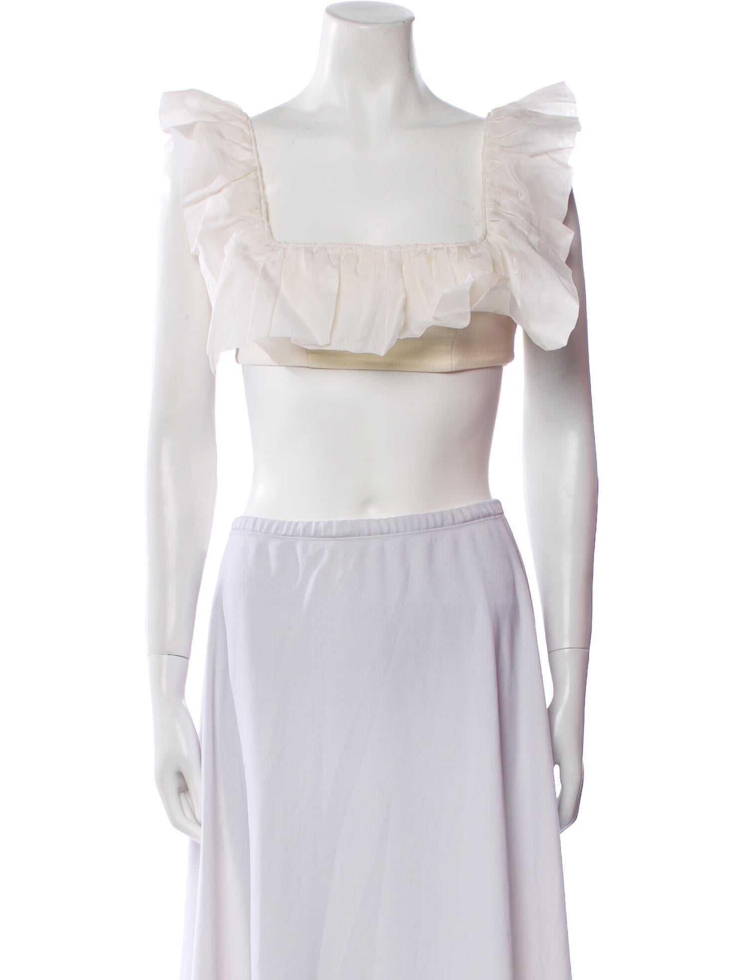 Shushu/tong Square Neckline Sleeveless Crop Top