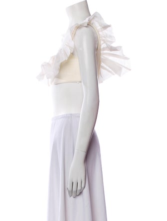 Shushu/tong Square Neckline Sleeveless Crop Top