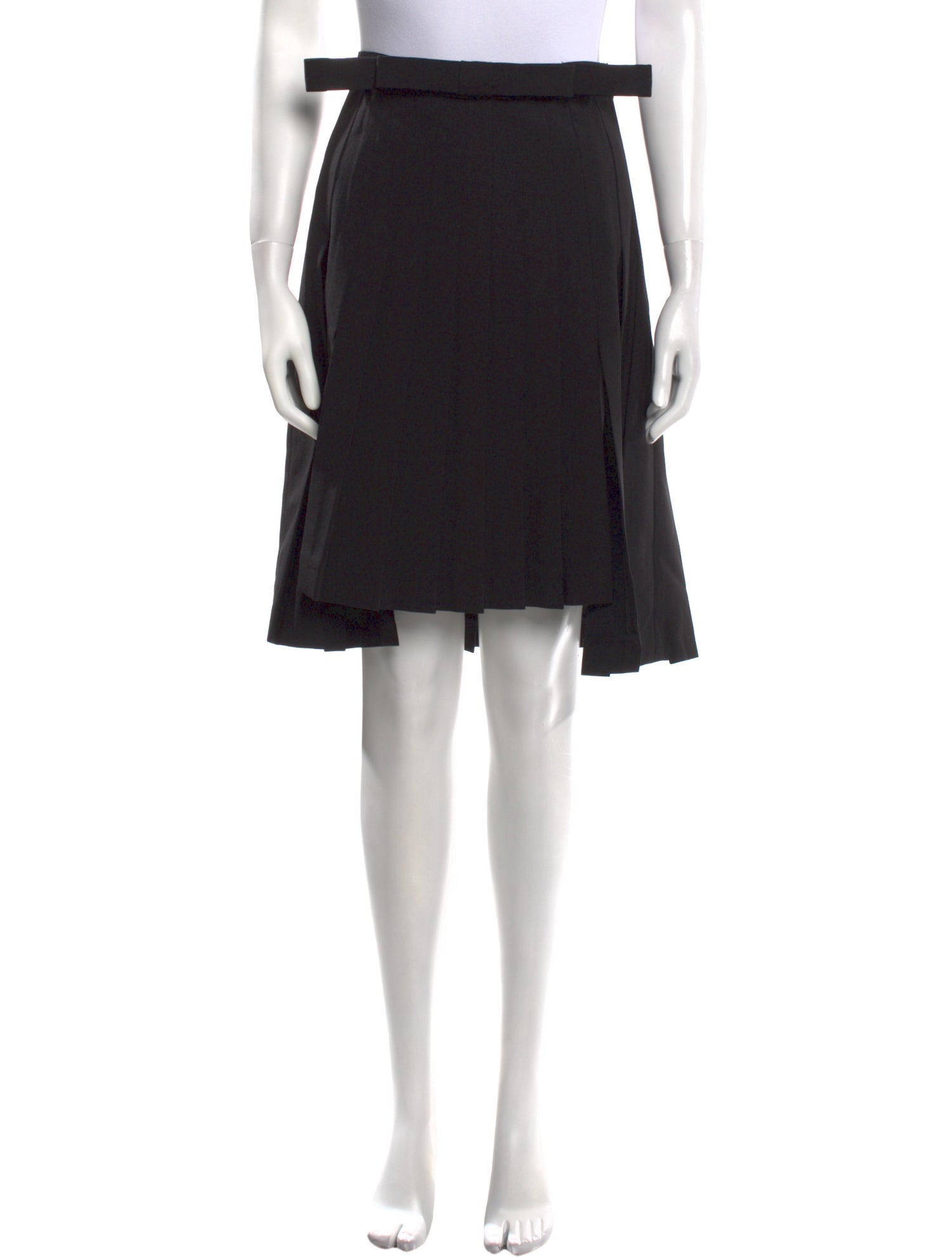 Shushu/tong Bow Accents Knee-Length Skirt