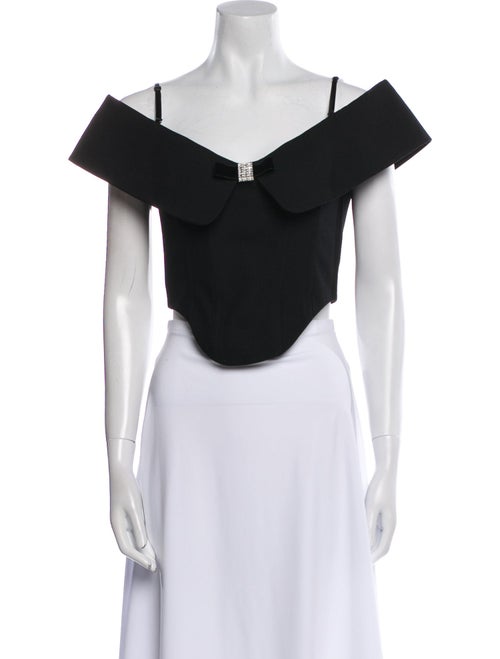 Shushu/tong Wool Off-The-Shoulder Crop Top