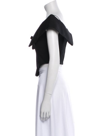 Shushu/tong Wool Off-The-Shoulder Crop Top