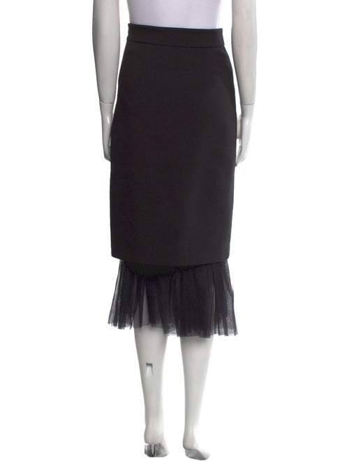 Shushu/tong Mesh Accents Midi Length Skirt