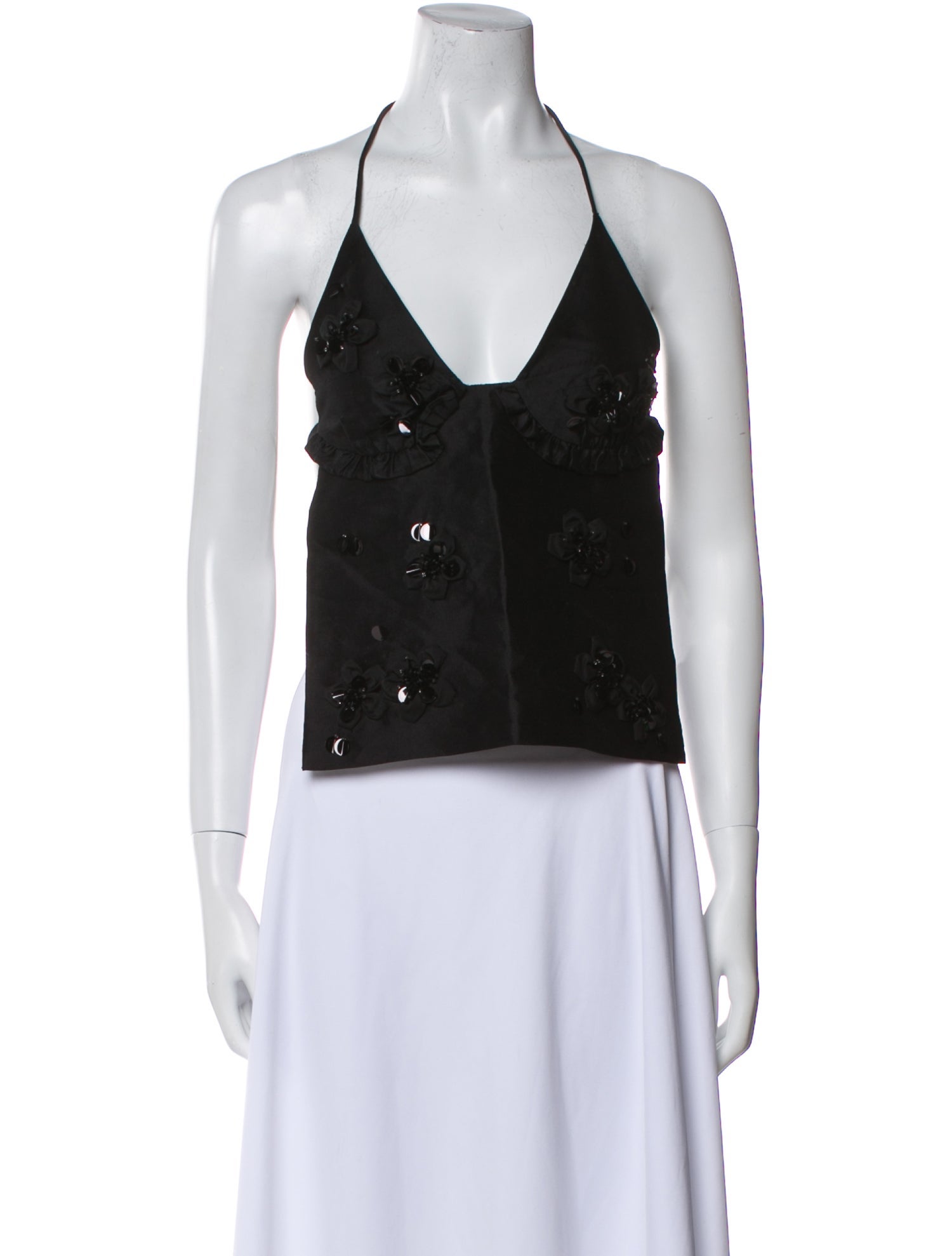 Shushu/tong Wool Halterneck Crop Top