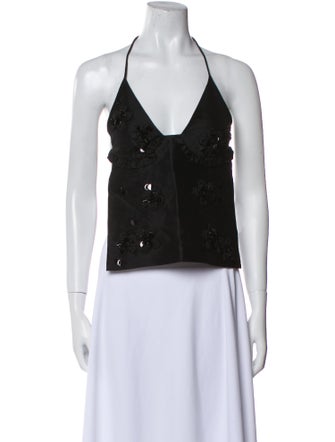 Shushu/tong Wool Halterneck Crop Top