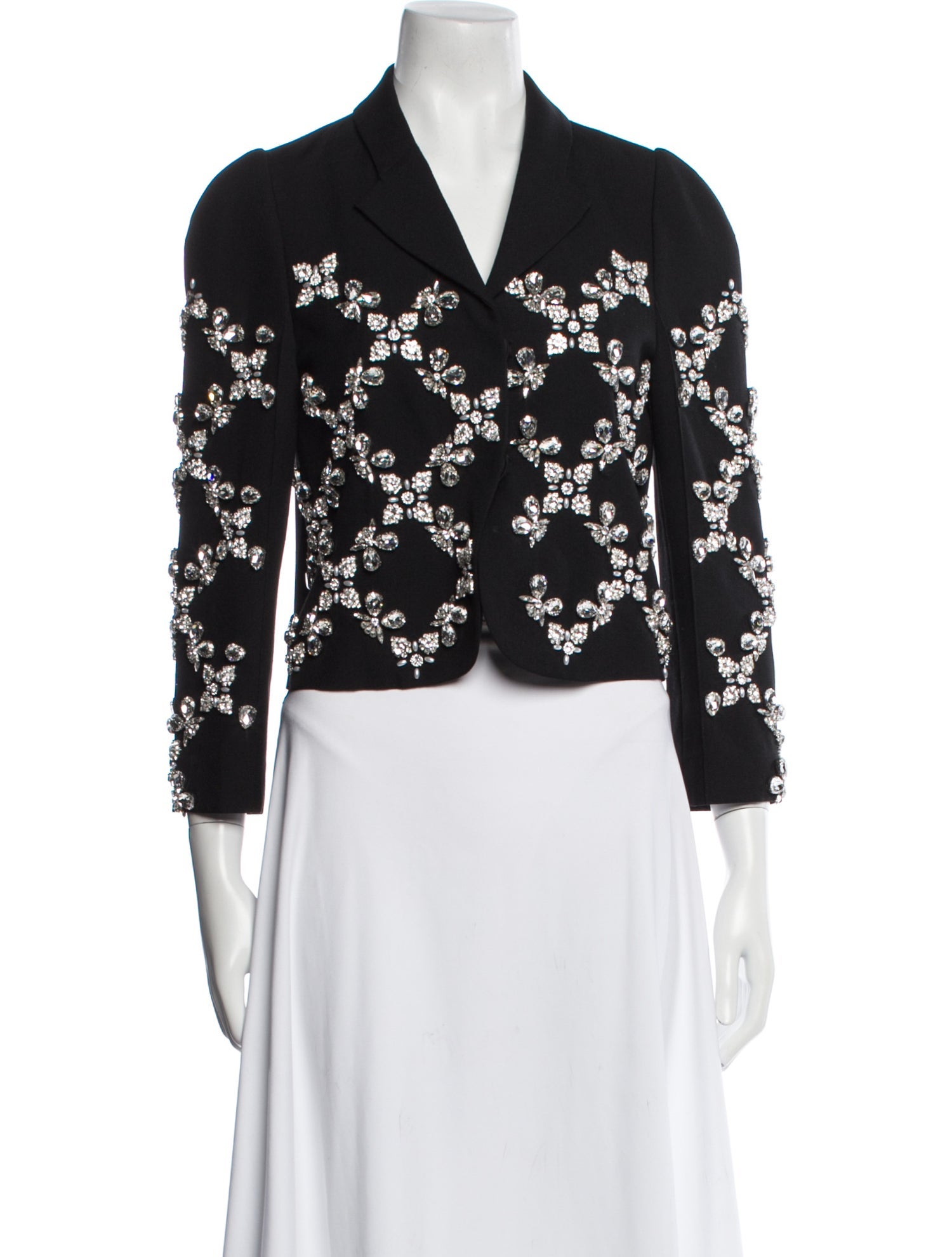 Shushu/tong Wool Floral Print Evening Jacket