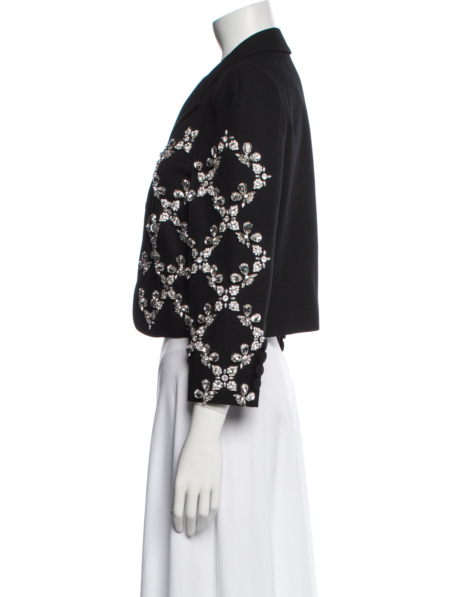 Shushu/tong Wool Floral Print Evening Jacket