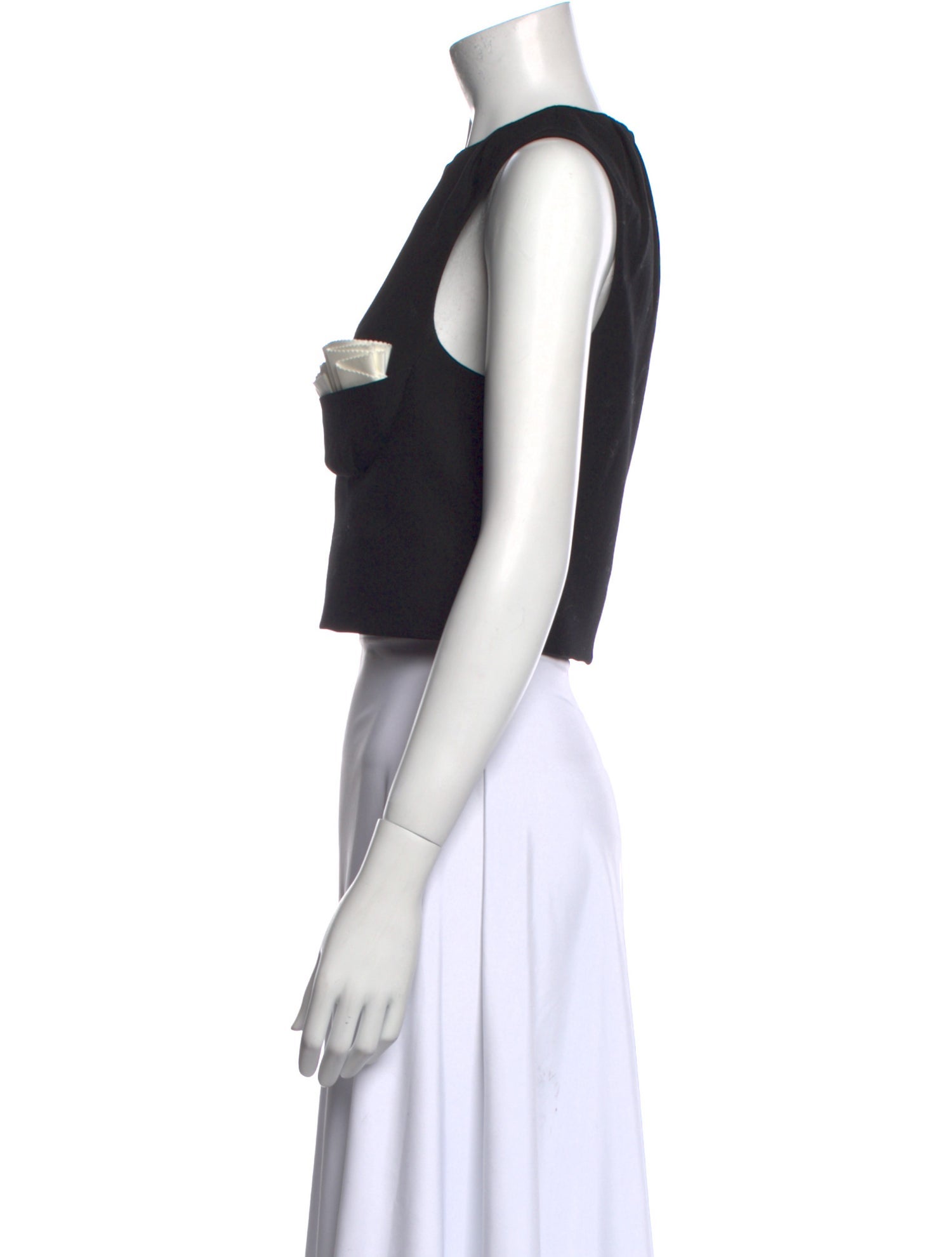 Shushu/tong Crew Neck Sleeveless Crop Top