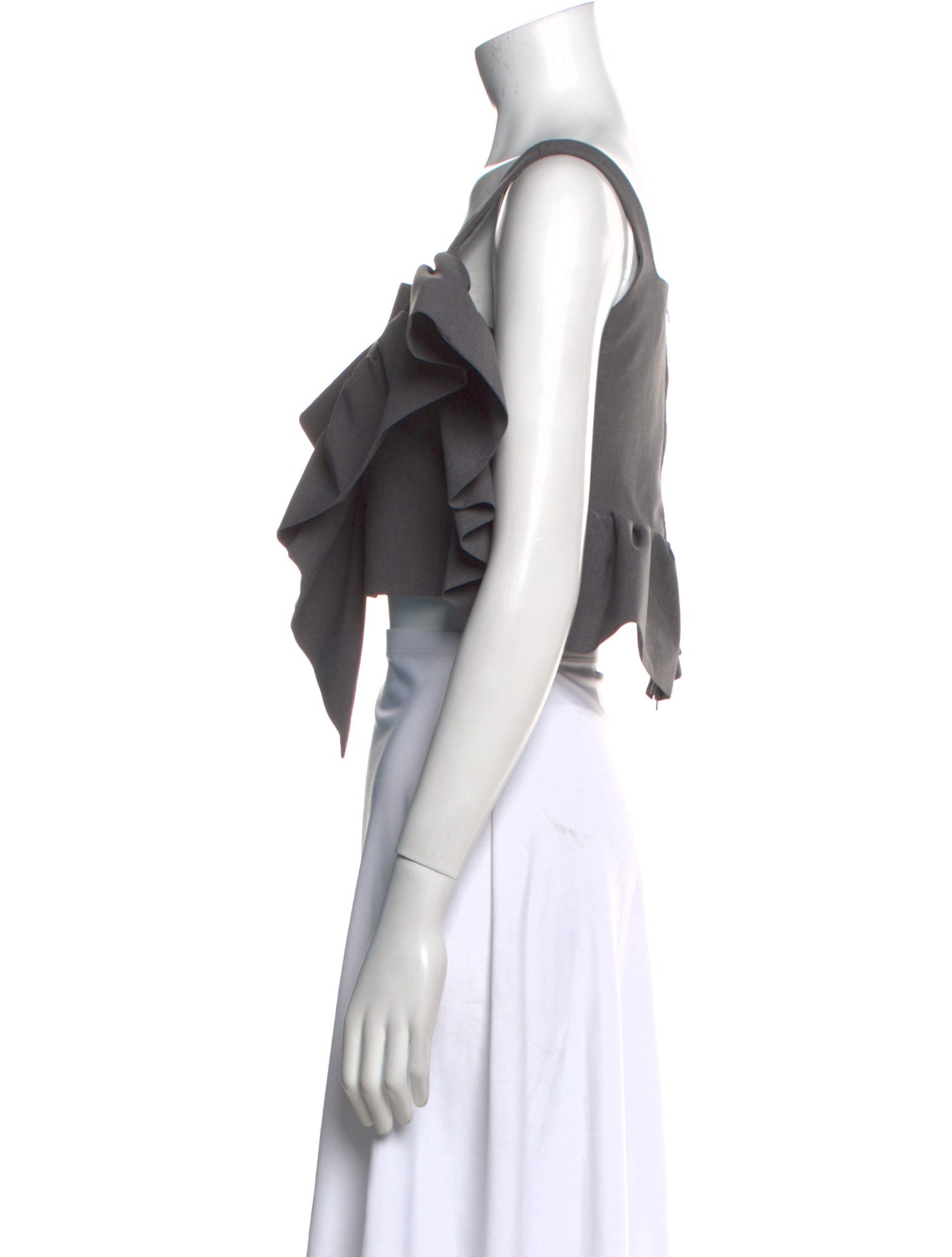 Shushu/tong Square Neckline Short Sleeve Crop Top