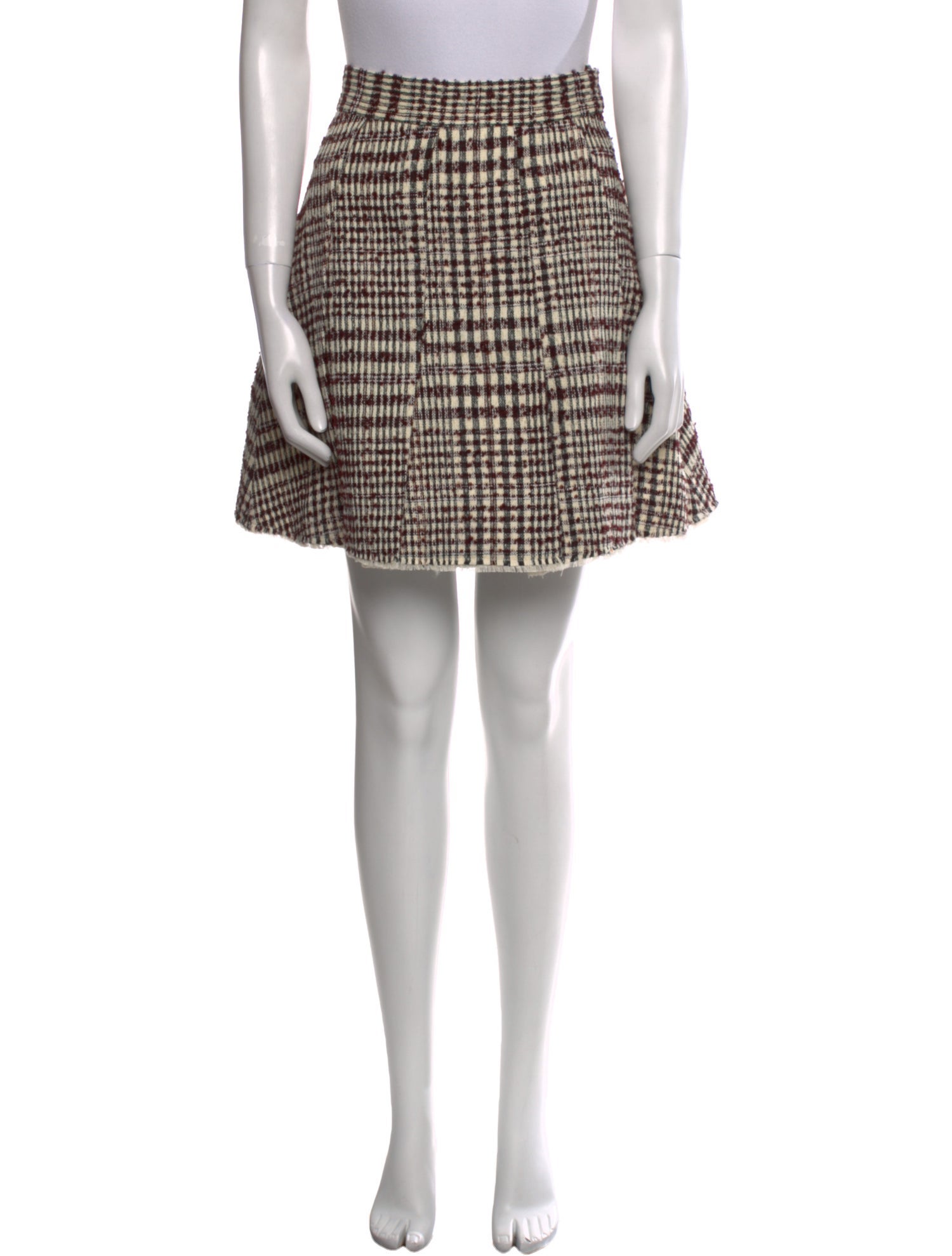Shushu/tong Plaid Print Mini Skirt