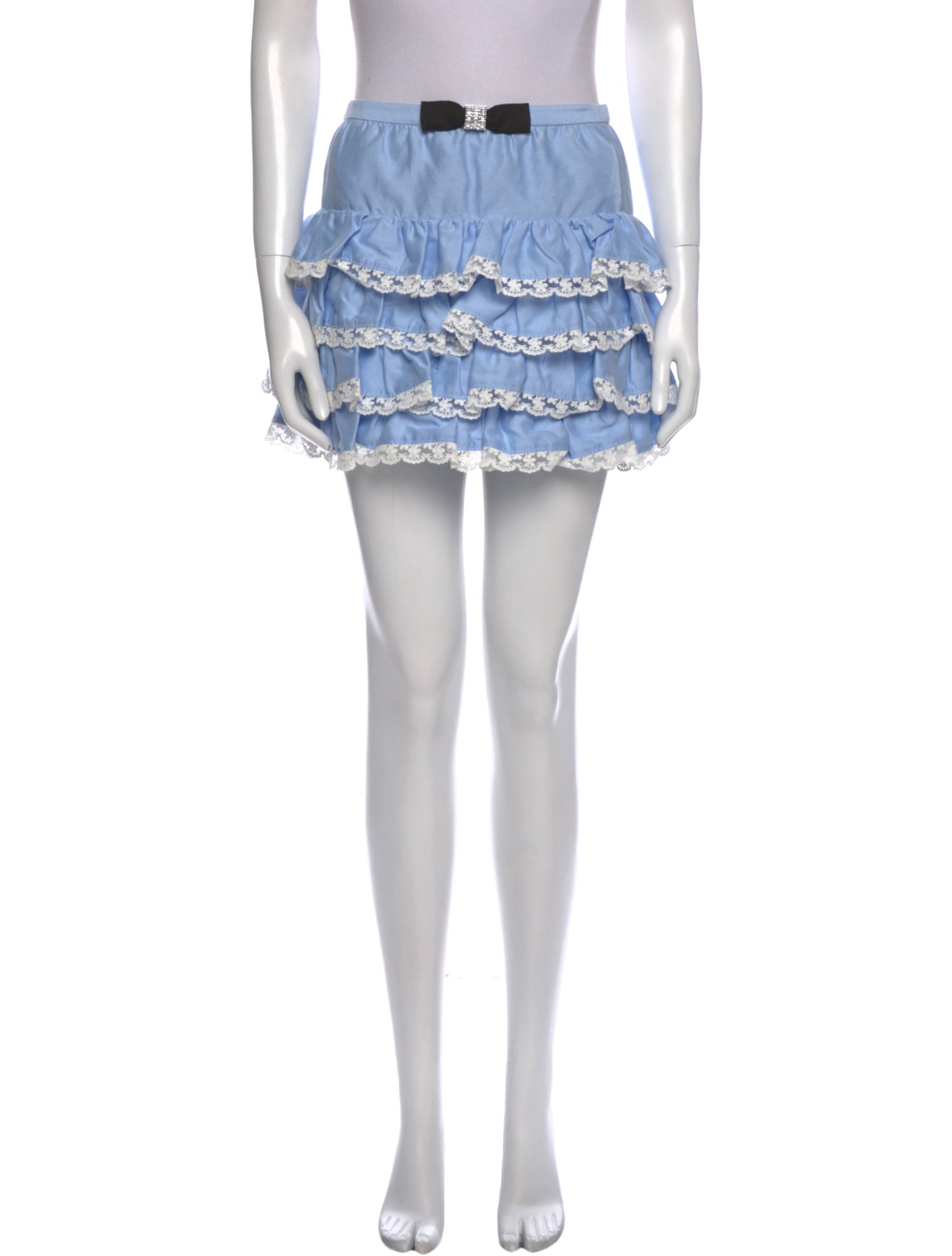 Shushu/tong Crystal Embellishments Mini Skirt