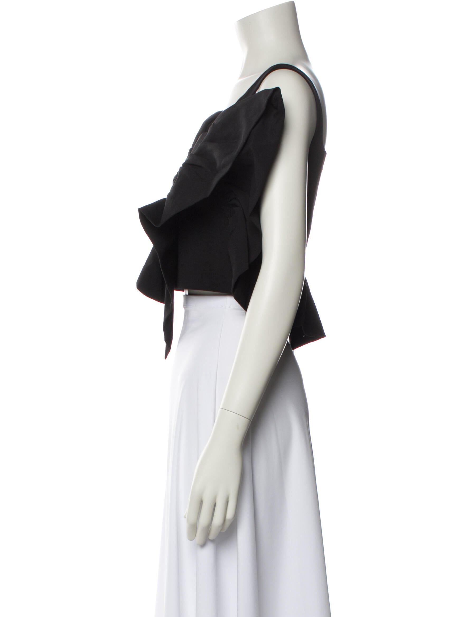 Shushu/tong Square Neckline Short Sleeve Crop Top