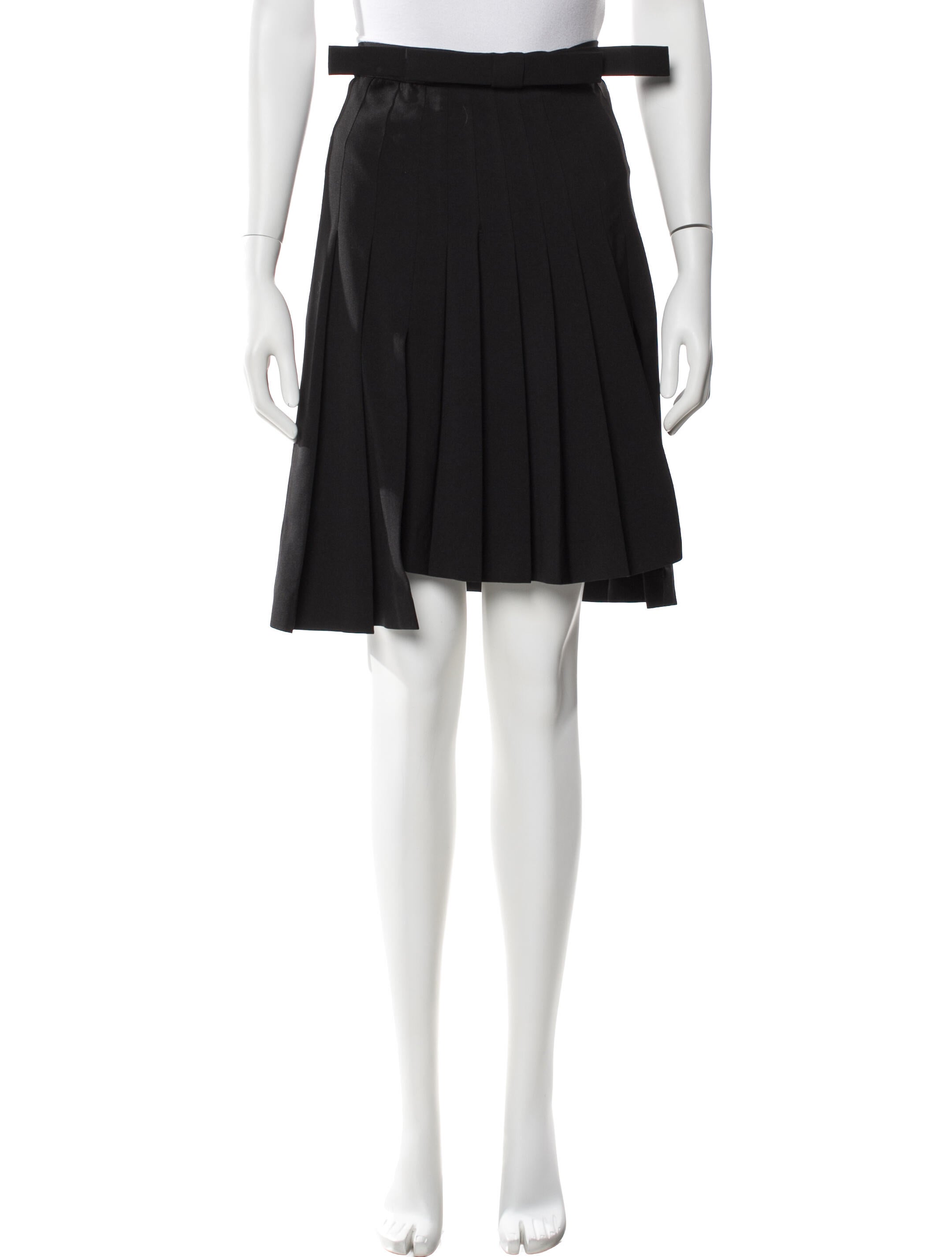 Shushu/tong Bow Accents Knee-Length Skirt
