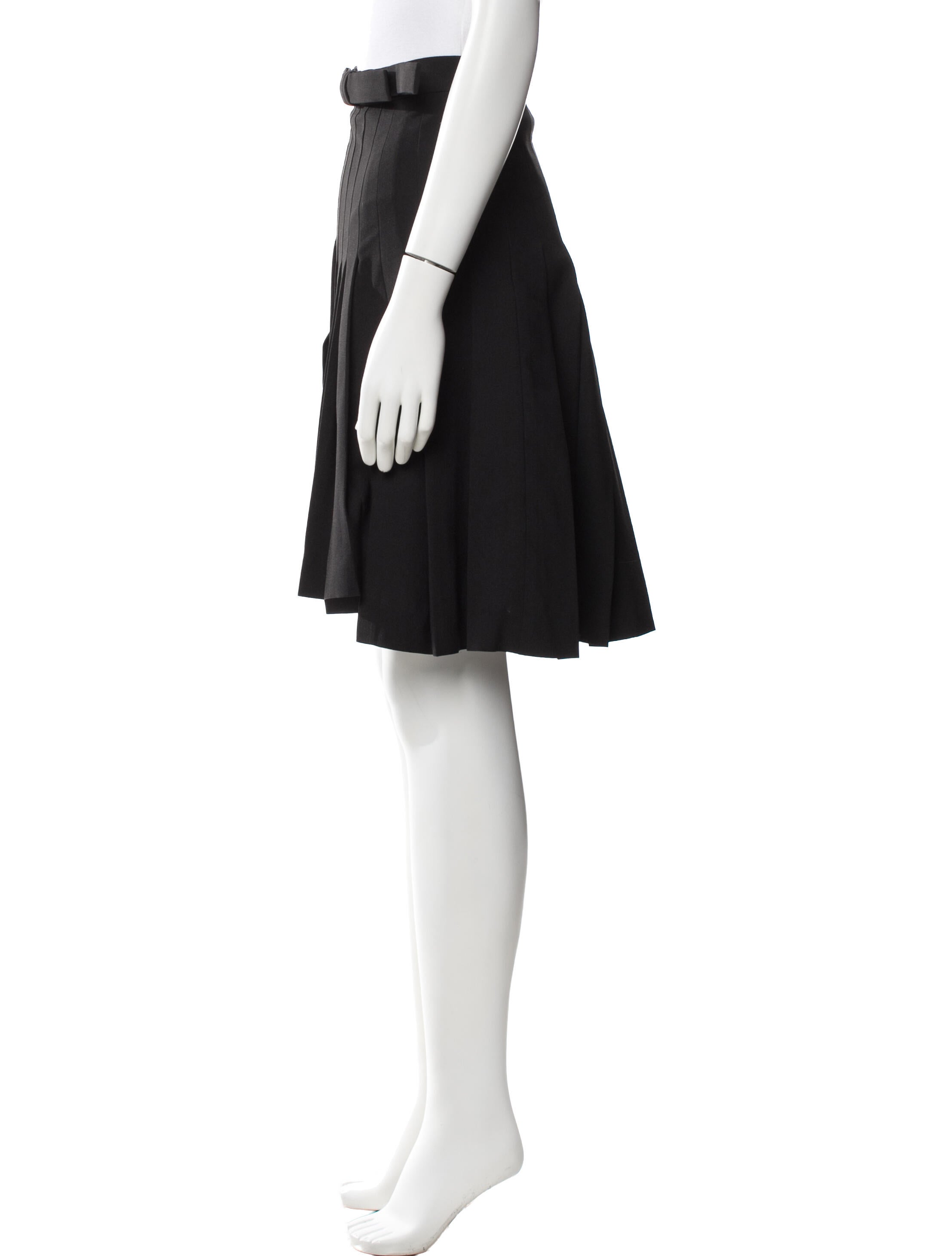 Shushu/tong Bow Accents Knee-Length Skirt