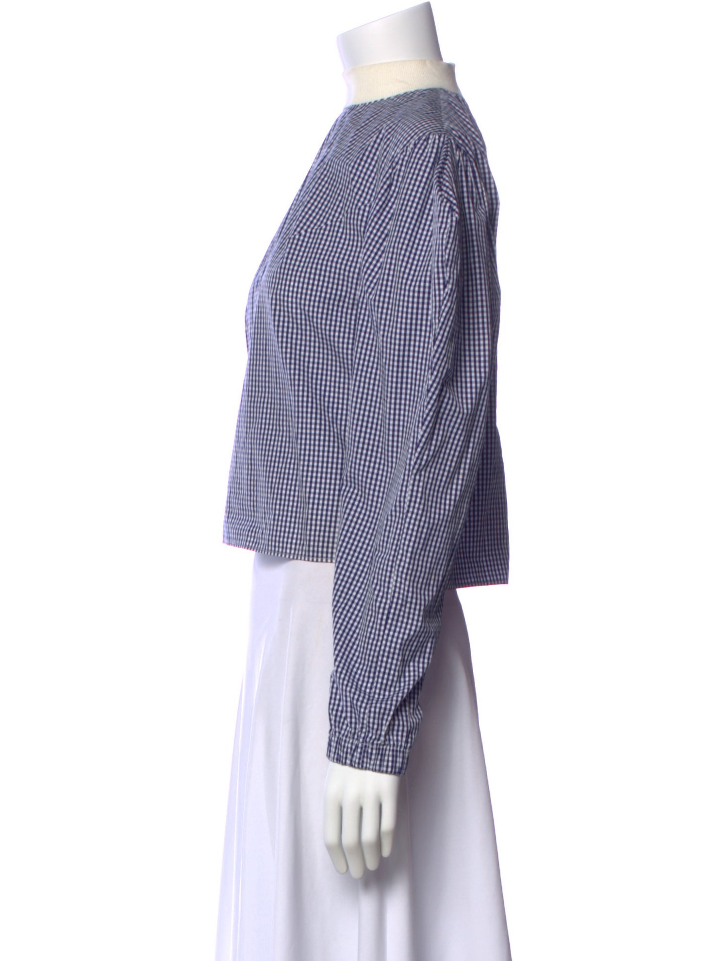 Shushu/tong Plaid Print Crew Neck Blouse