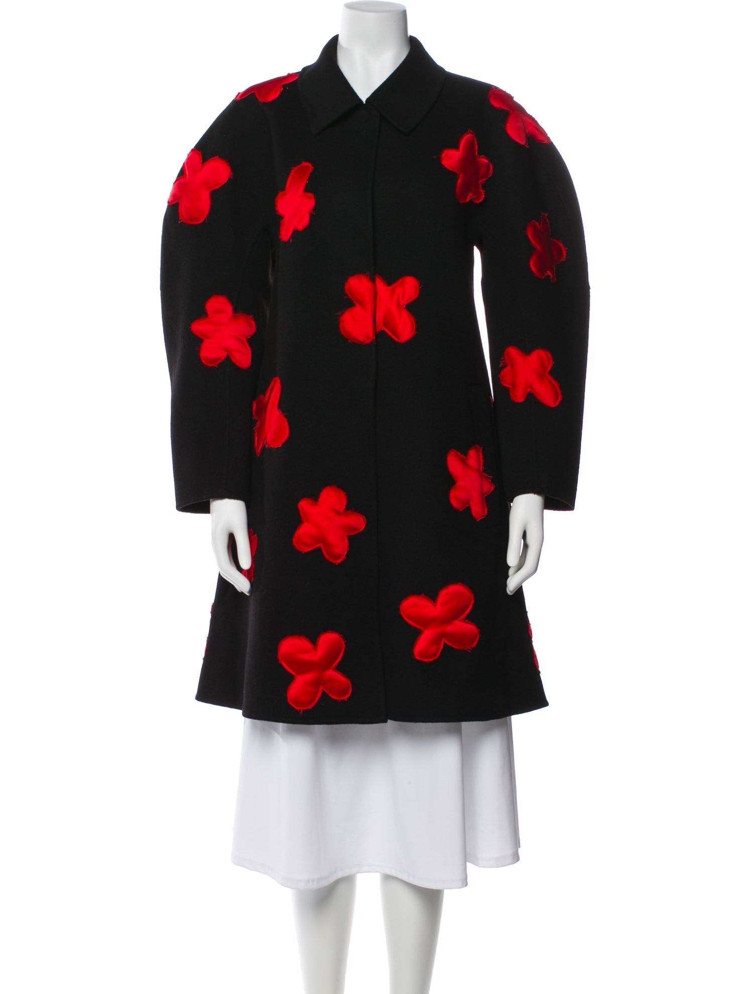 Shushu/tong Wool Graphic Print Trench Coat