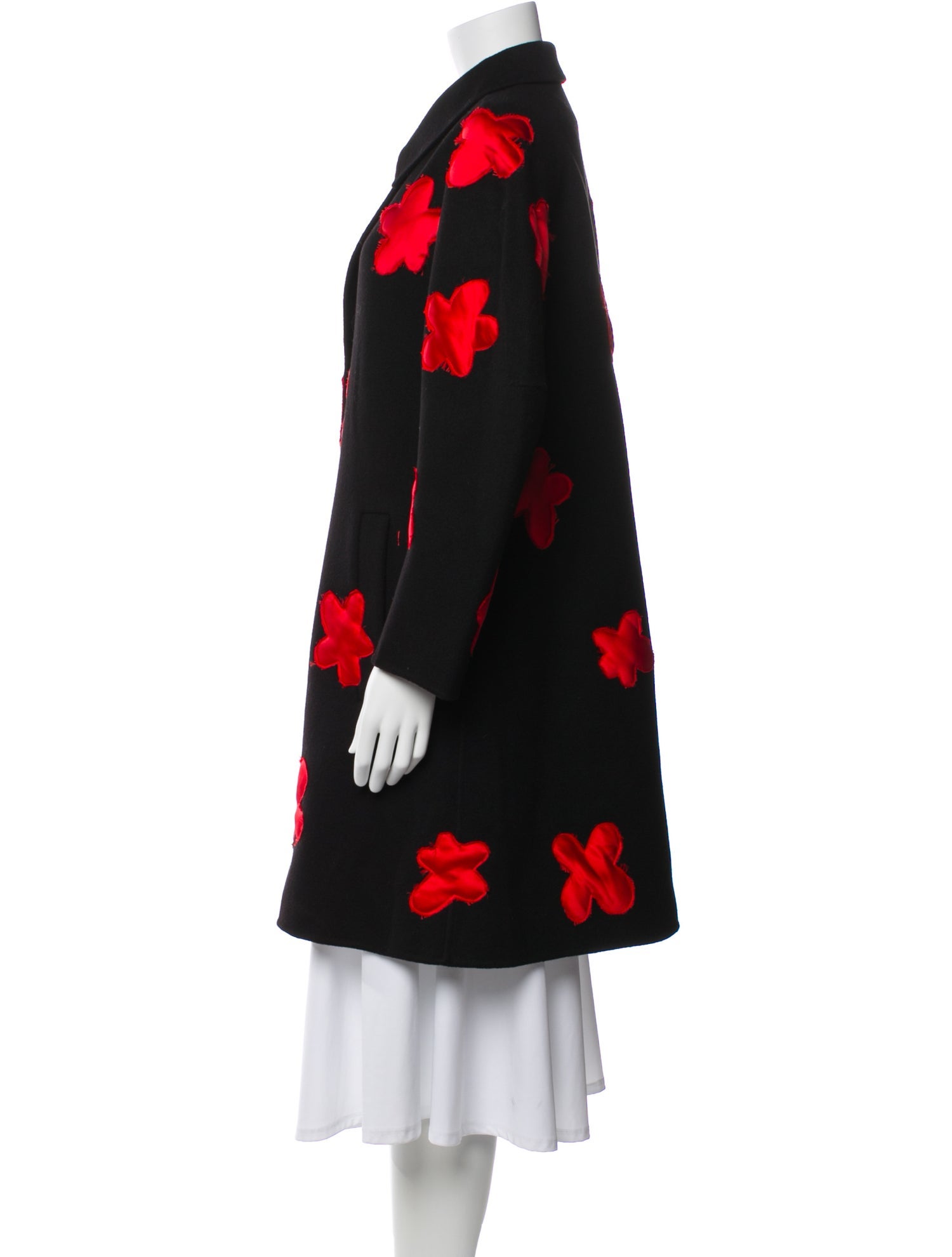 Shushu/tong Wool Graphic Print Trench Coat