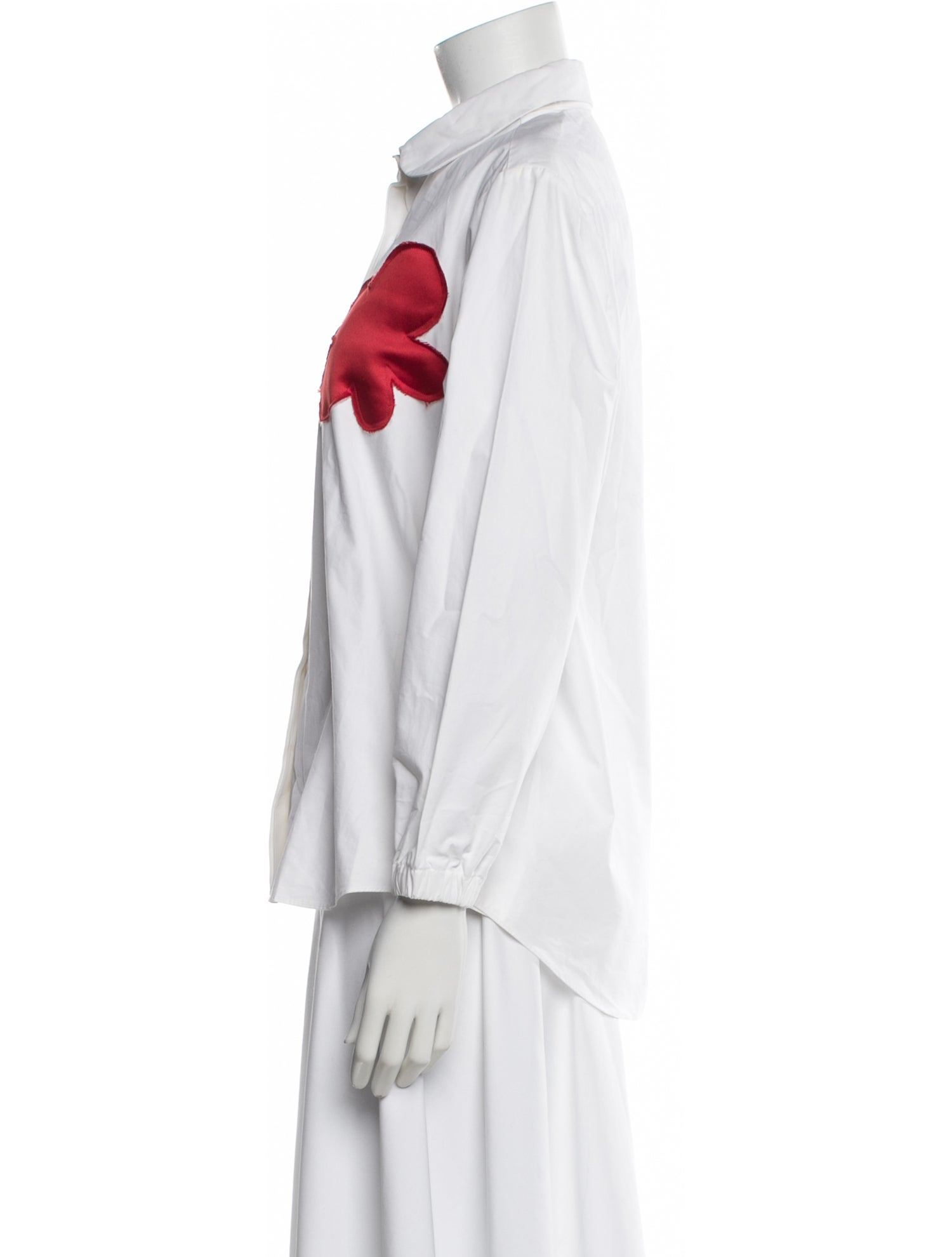 Shushu/tong Printed Three-Quarter Sleeve Button-Up Top