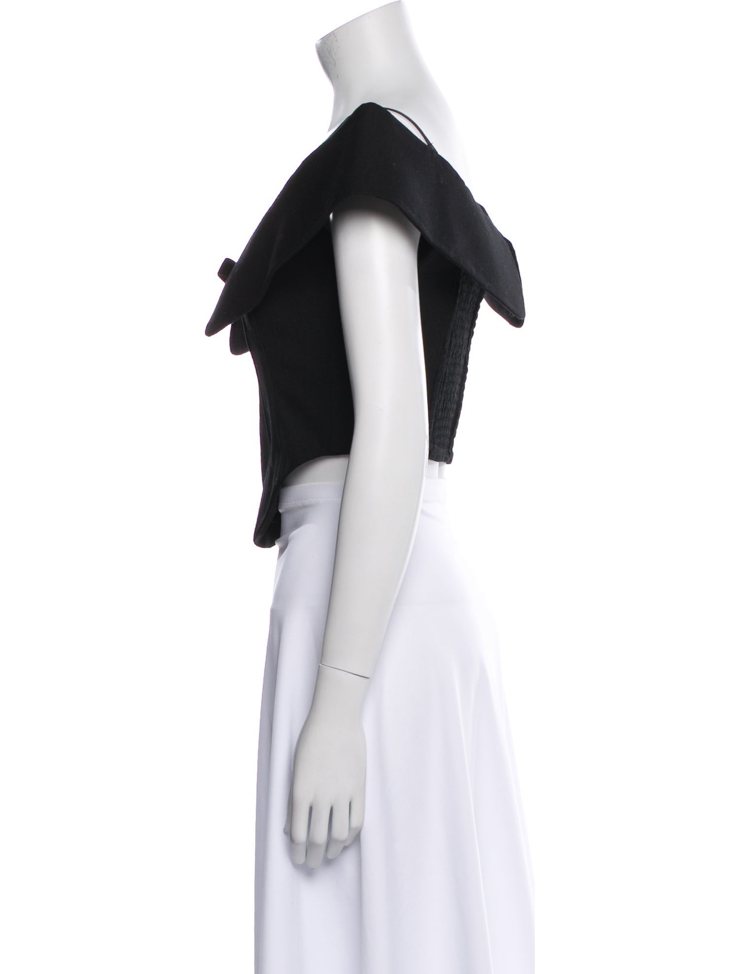 Shushu/tong Wool Off-The-Shoulder Crop Top