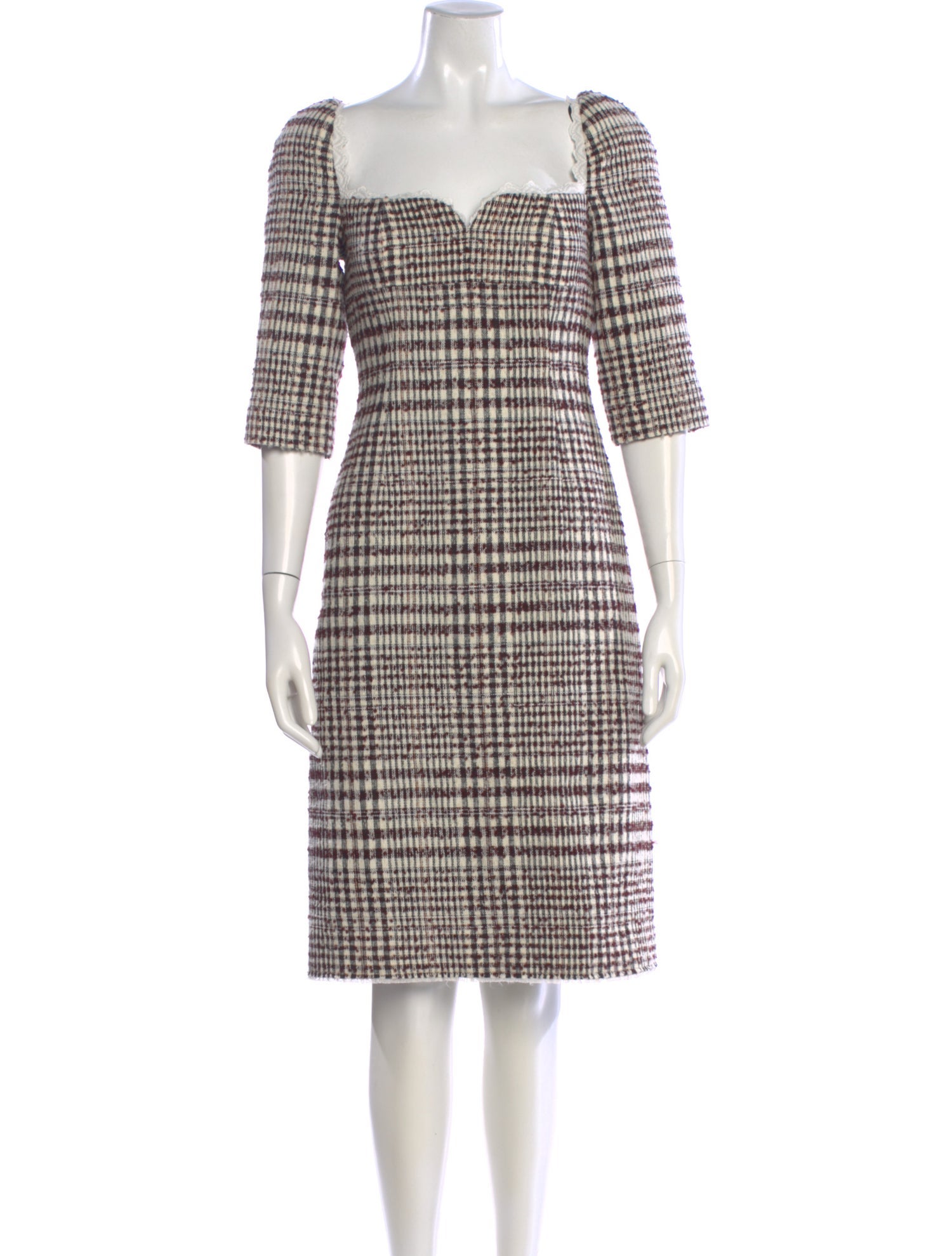 Shushu/tong Plaid Print Knee-Length Dress