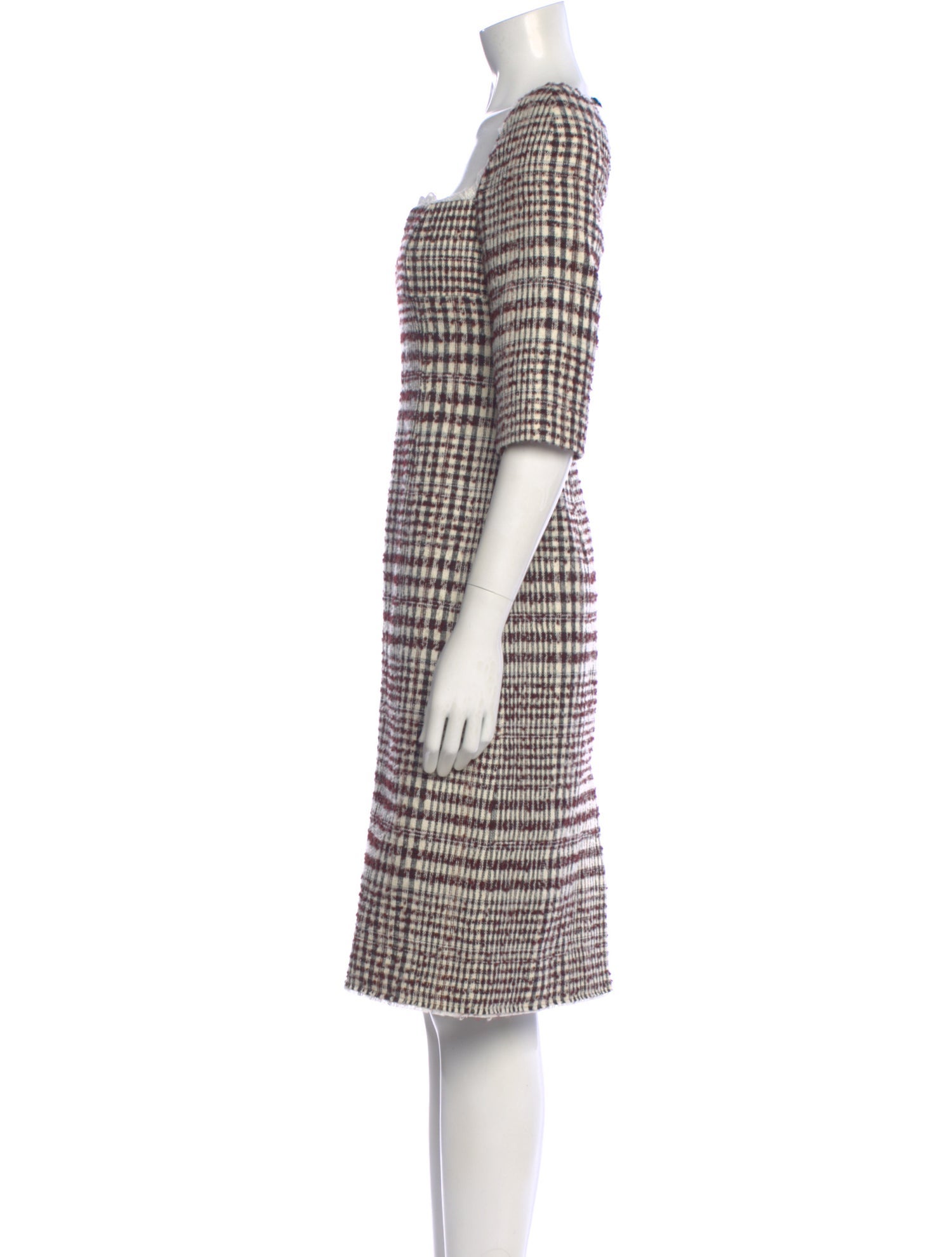 Shushu/tong Plaid Print Knee-Length Dress