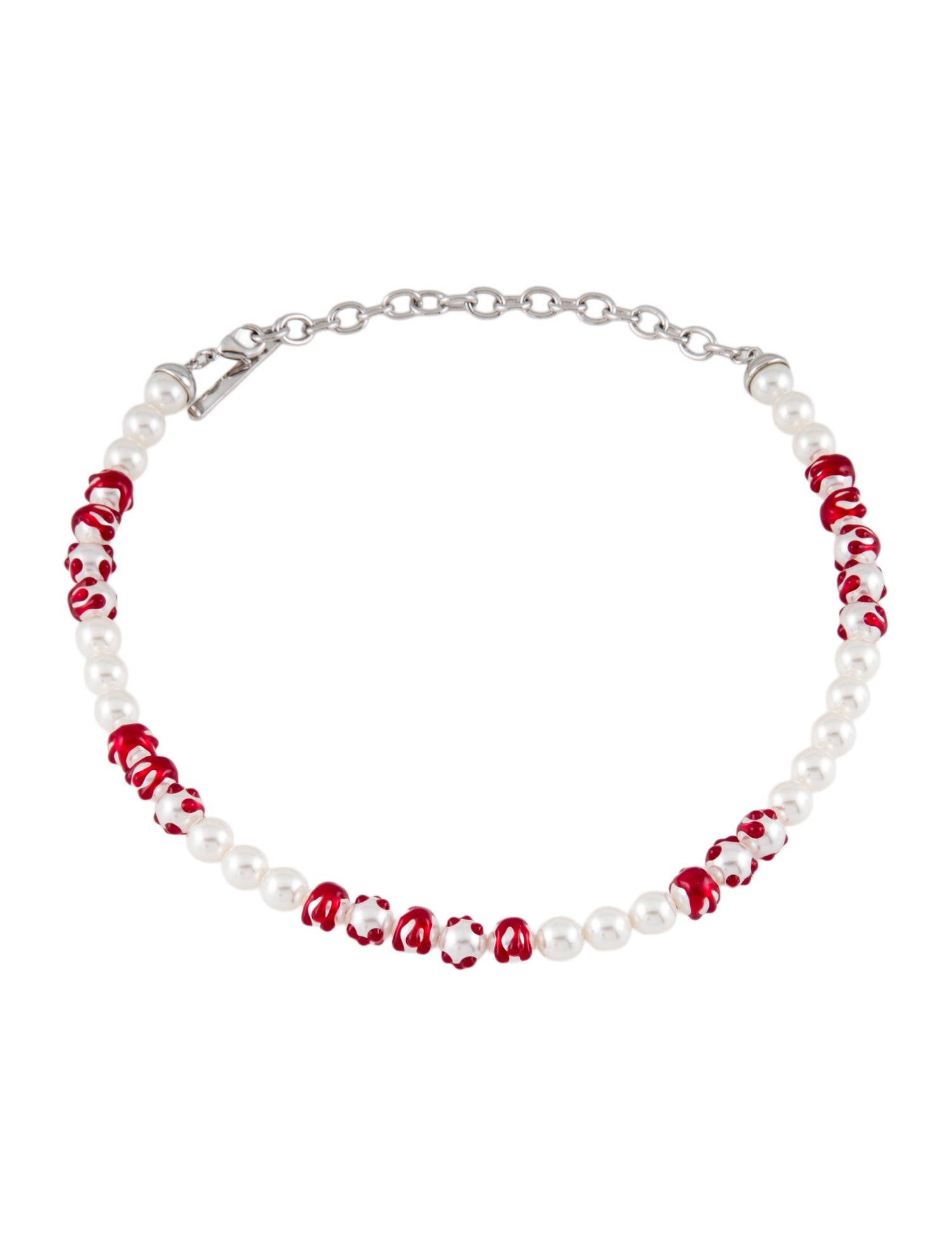 Shushu/tong x YVMIN Faux Pearl & Resin Blood Necklace