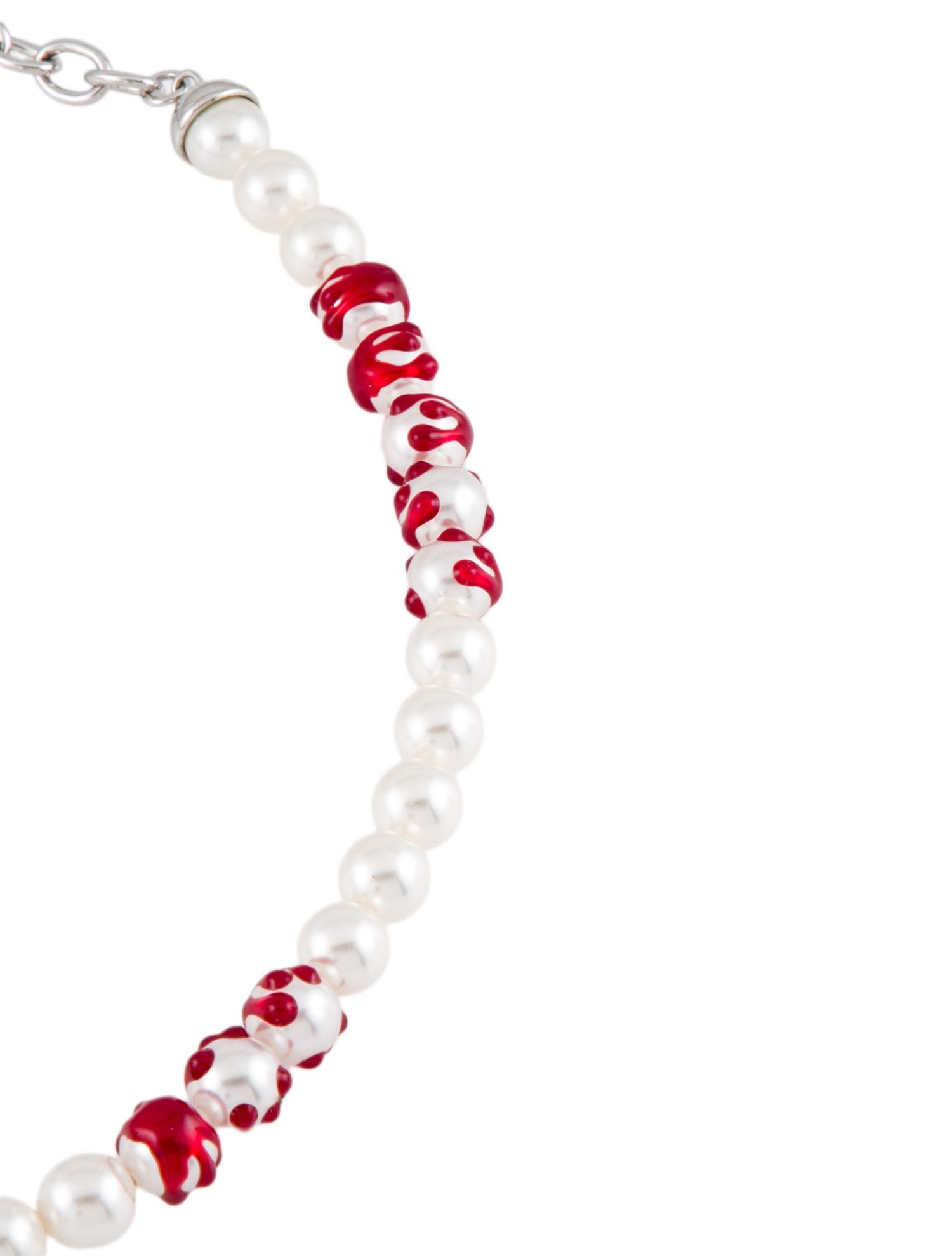 Shushu/tong x YVMIN Faux Pearl & Resin Blood Necklace