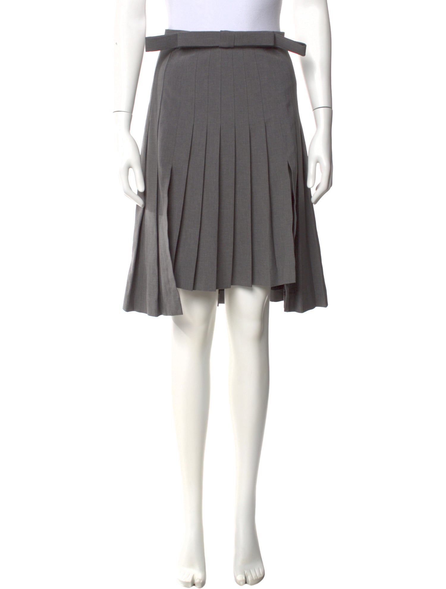 Shushu/tong Bow Accents Knee-Length Skirt