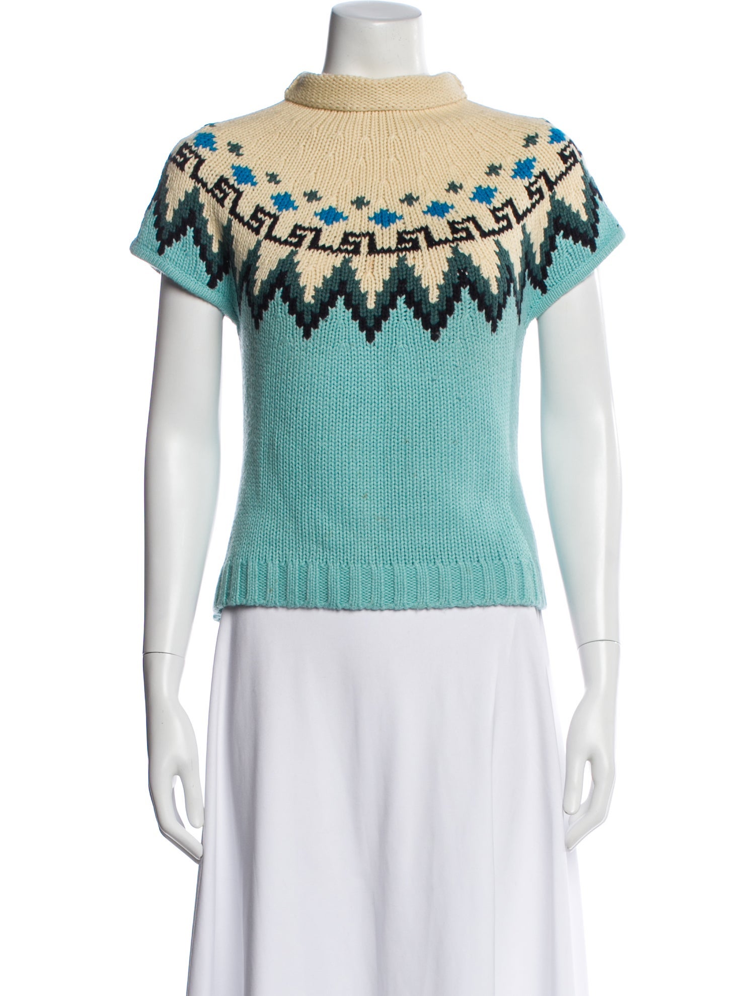 Shushu/tong Graphic Print Mock Neck Top