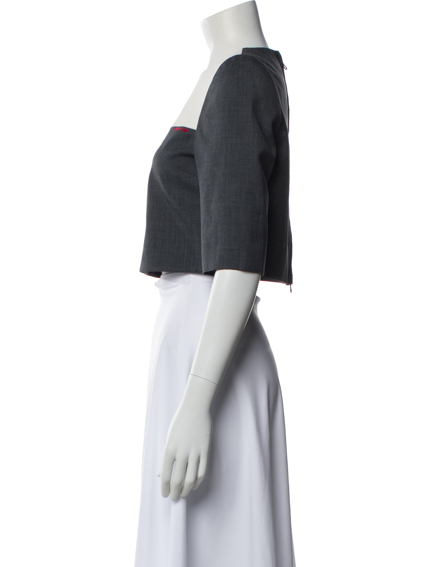 Shushu/tong Crew Neck Three-Quarter Sleeve Top