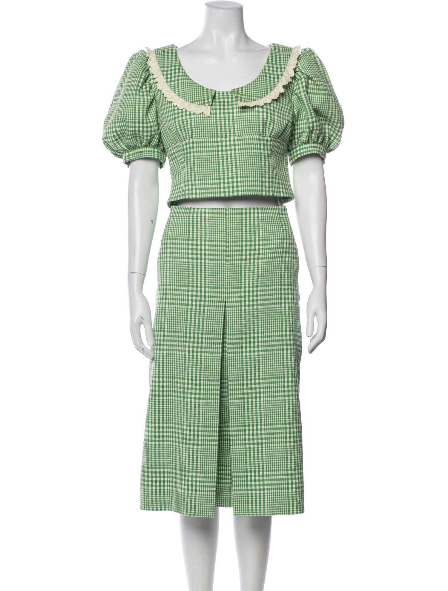 Shushu/tong Plaid Print Skirt Set