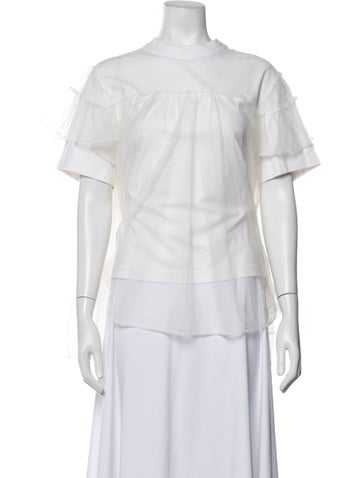 Pre-owned Shushu-tong Crew Neck Short Sleeve Top In White