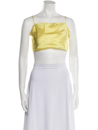 Silk Roads by Adriana Iglesias Silk Square Neckline Crop Top