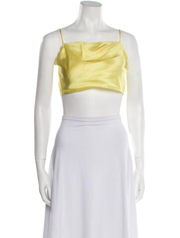 Silk Roads by Adriana Iglesias Tops Square Neckline Crop Top XS