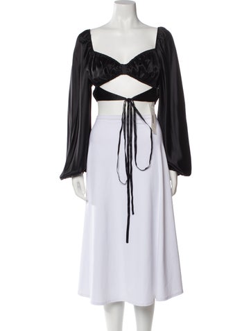 Silk Roads by Adriana Iglesias Tops Square Neckline Crop Top S