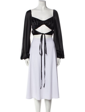 Silk Roads by Adriana Iglesias Tops Square Neckline Crop Top M