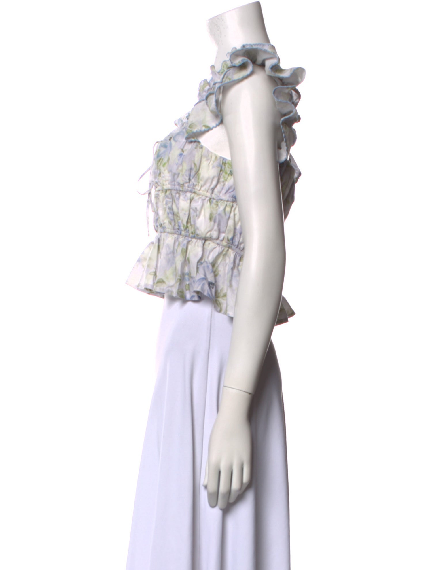 Saison Printed Square Neckline Crop Top