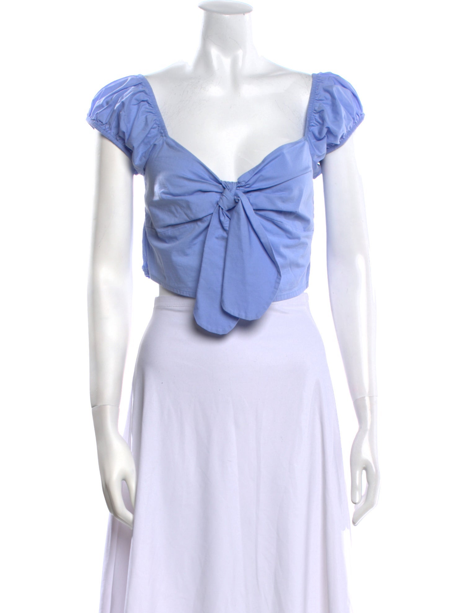 Scandal Italy Square Neckline Short Sleeve Crop Top