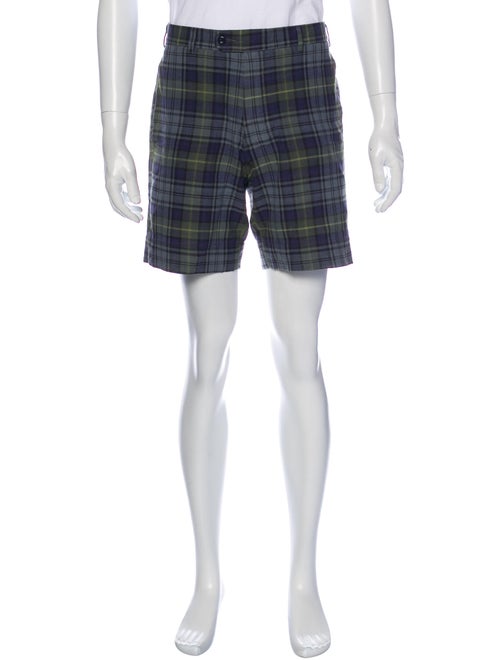 Sid Mashburn Plaid Print Flat Front Shorts Green