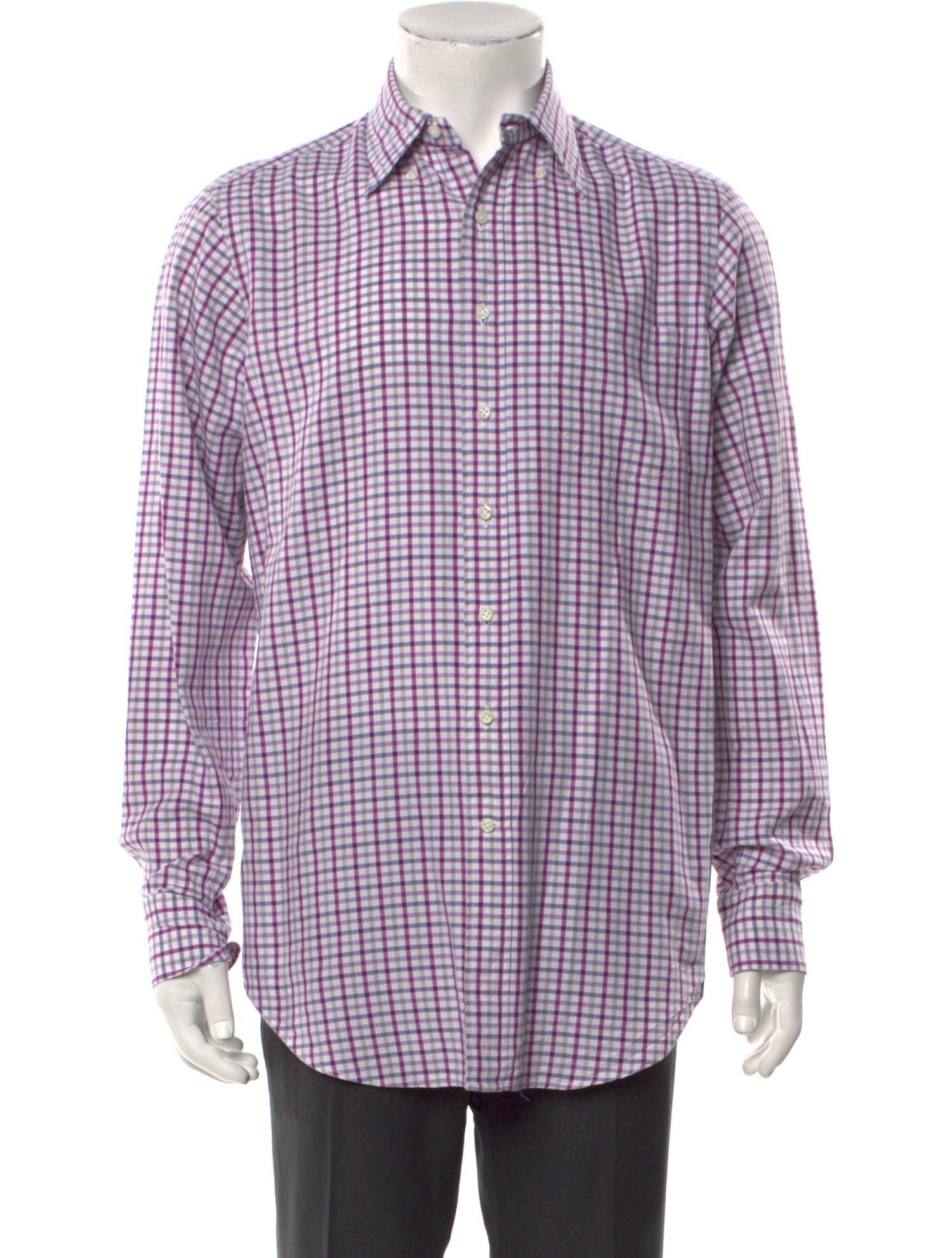 Sid Mashburn Plaid Print Long Sleeve Dress Shirt