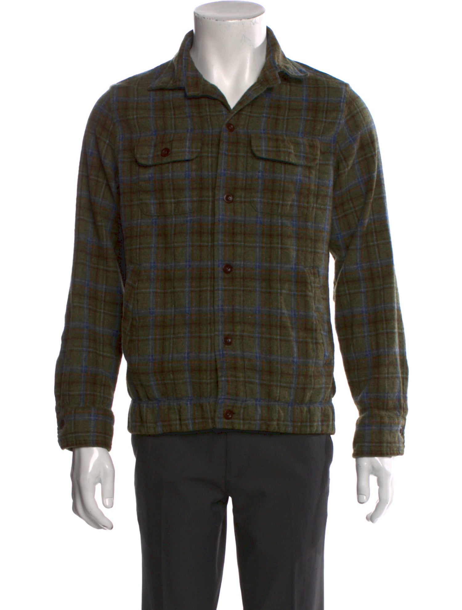 Sid Mashburn Wool Plaid Print Western Shirt
