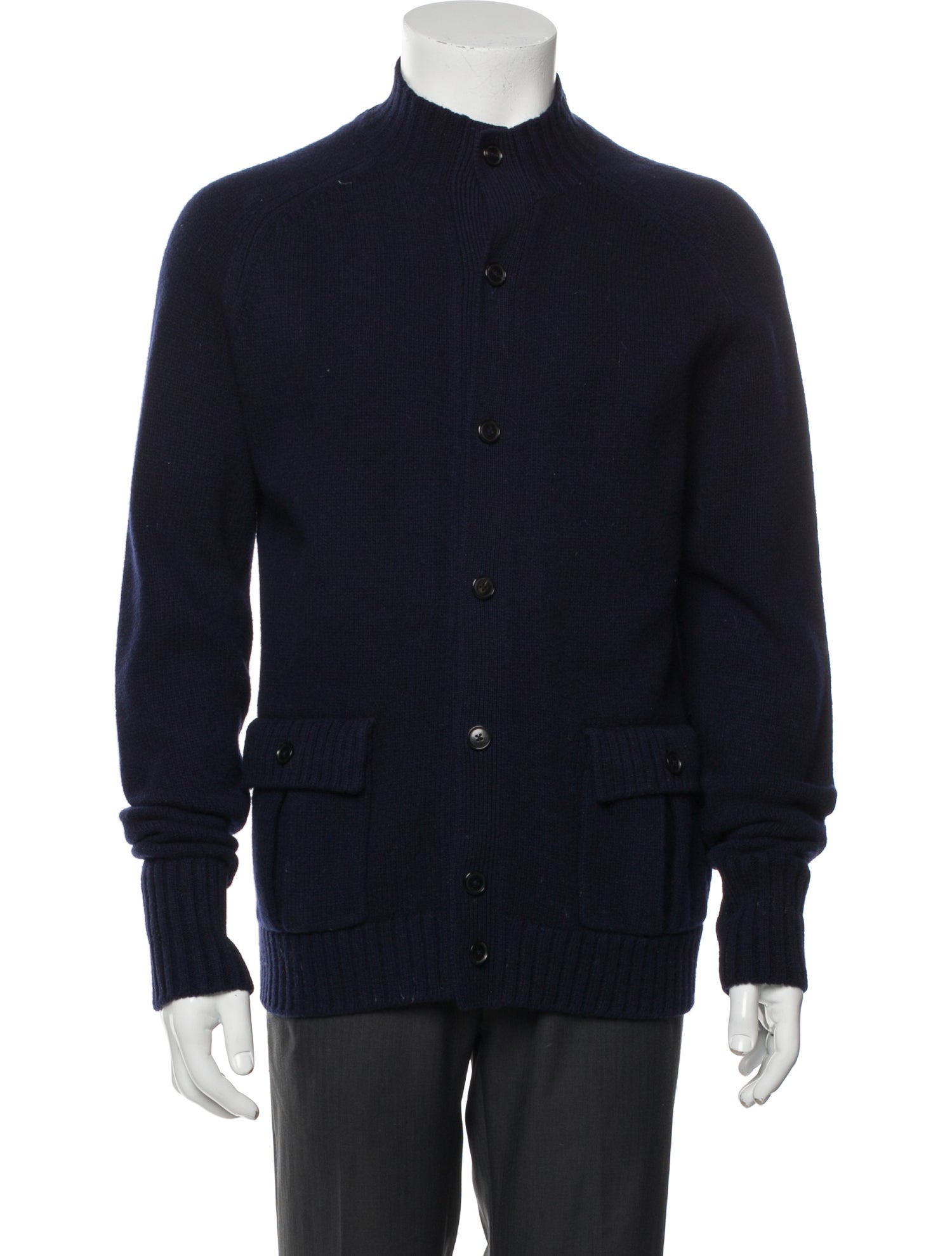 Sid Mashburn Wool Mock Neck Cardigan