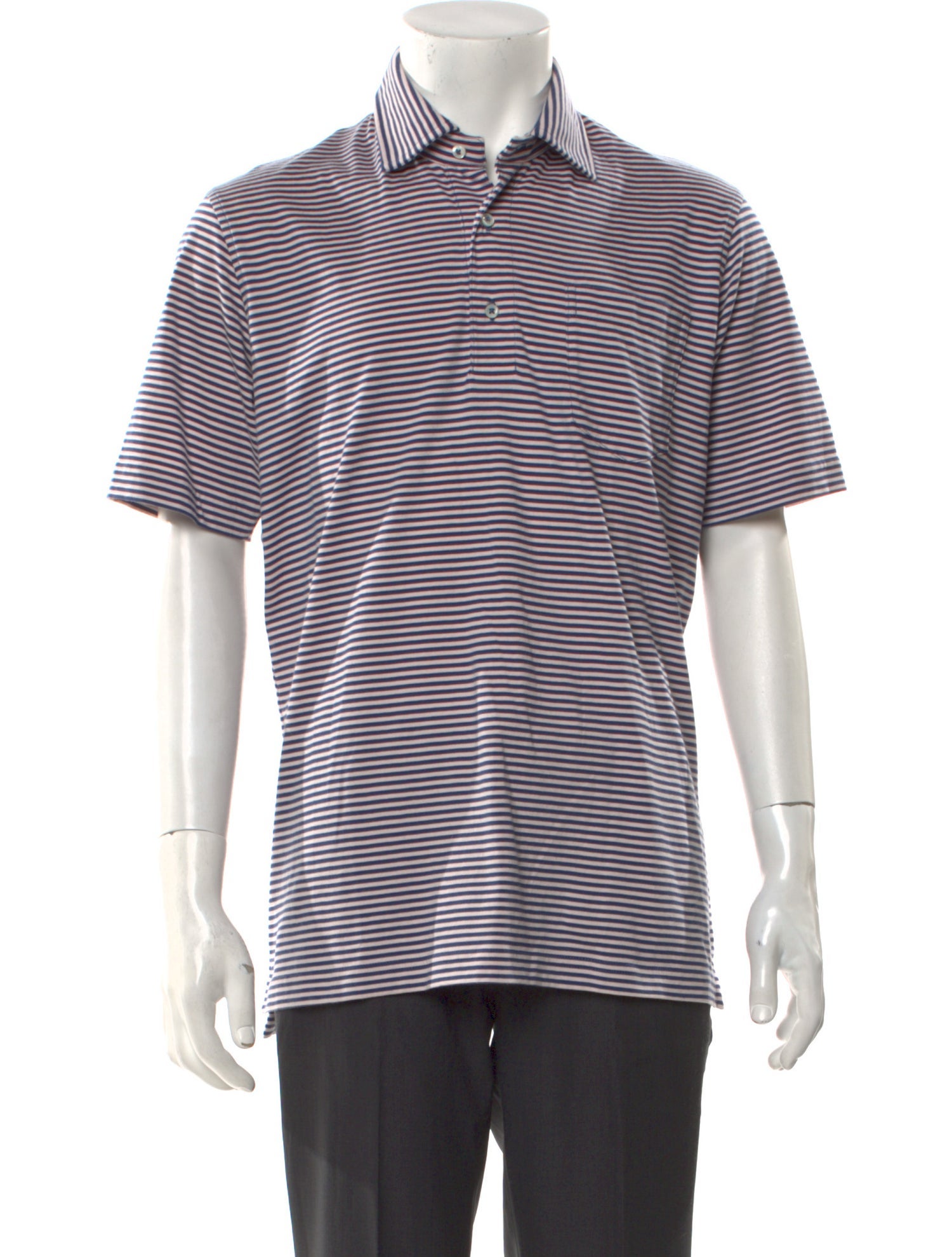 Sid Mashburn Striped Collar Polo Shirt
