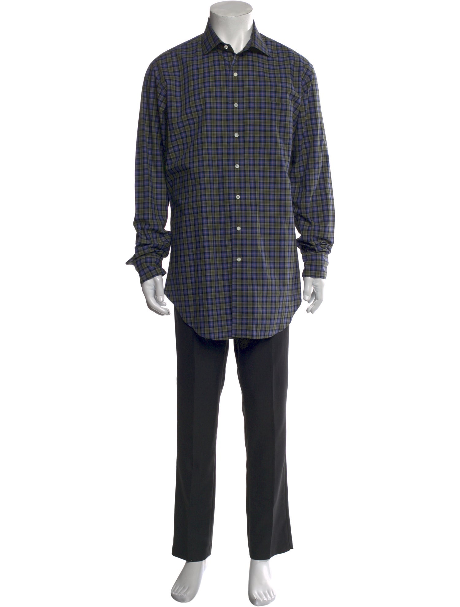 Sid Mashburn Plaid Print Long Sleeve Dress Shirt