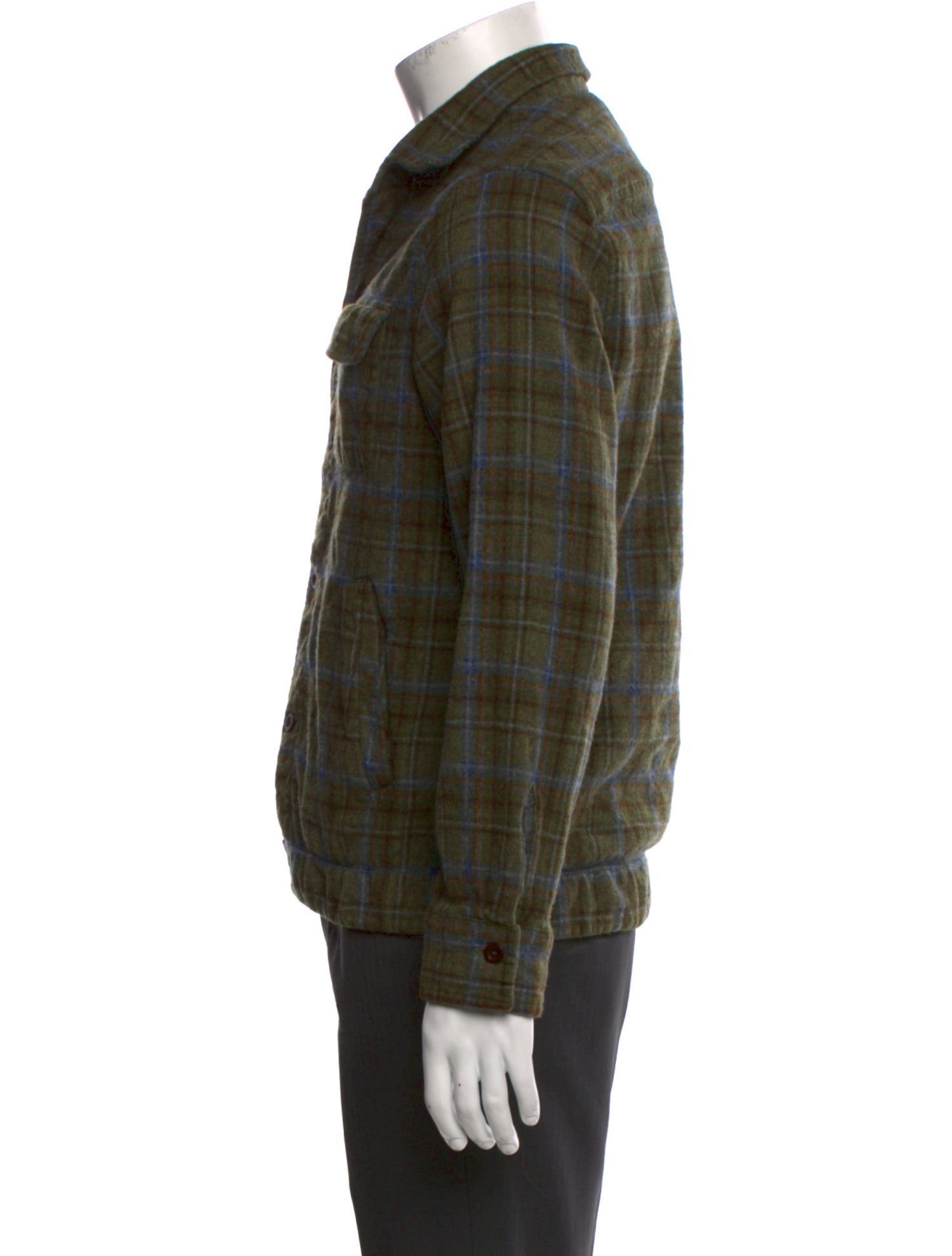 Sid Mashburn Wool Plaid Print Western Shirt